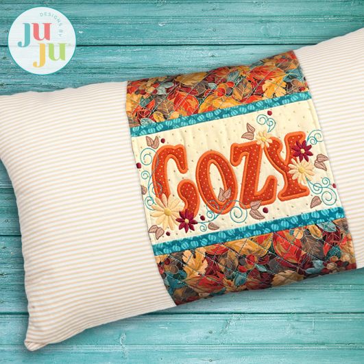 In The Hoop Cozy Pillow Wrap Project | Machine Embroidery Designs by JuJu
