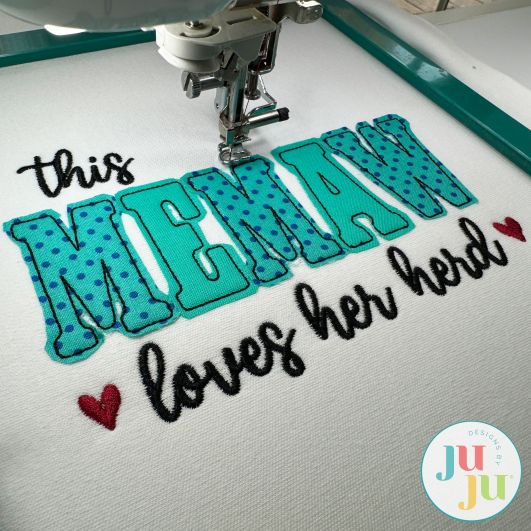                                Memaw Loves Her Herd Embroidery Design | Machine Embroidery Designs by JuJu
                            