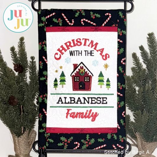 Family Christmas Mini Quilt  by Oma's Place | Machine Embroidery Designs by JuJu