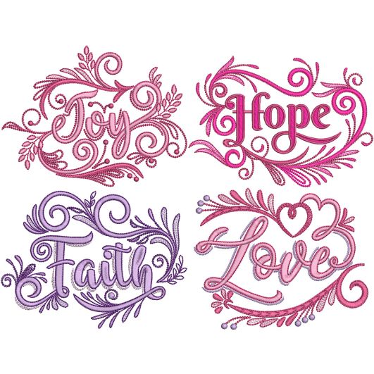 Yuletide Elegance 3 Word Art Christmas Embroidery Set | Machine Embroidery Designs by JuJu