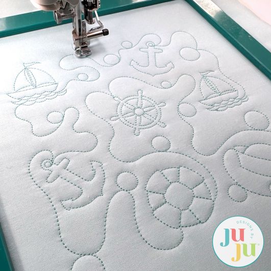 Nautical Quilting Backdrops Design | Machine Embroidery Designs by JuJu