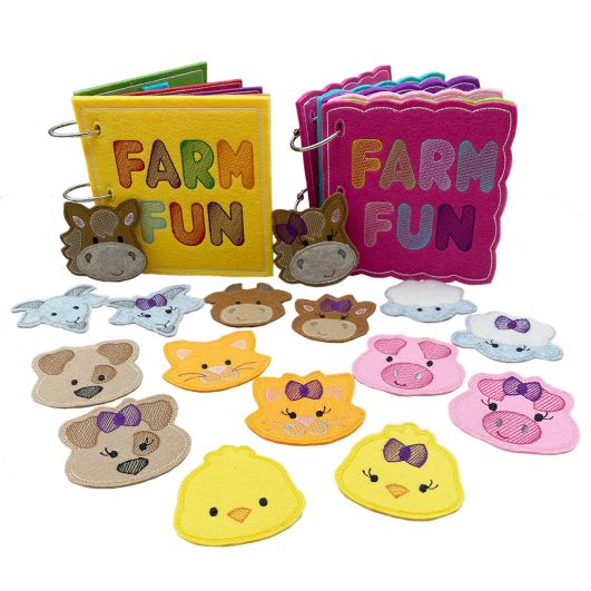 5x7 Farm Fun Busy Books | Machine Embroidery Designs by JuJu

