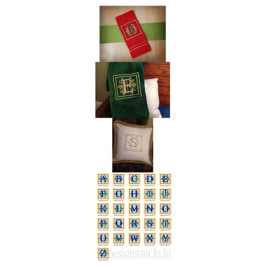 Fancy Block Monogram Alphabet Machine Embroidery Designs by JuJu