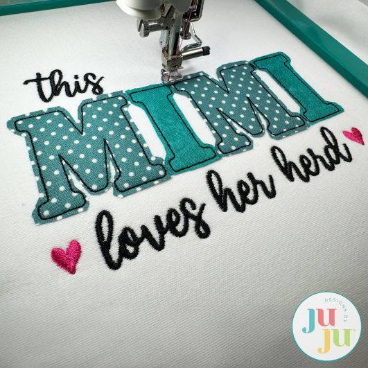                                 Mimi Loves Her Herd Embroidery Design | Machine Embroidery Designs by JuJu
                            