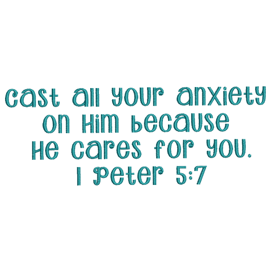 Free Bible Verse machine embroidery design 1 peter 5:7