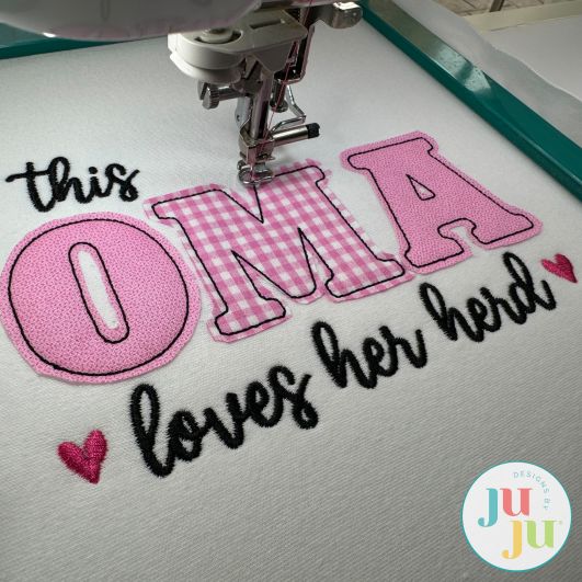                                 Oma Loves Her Herd Embroidery Design | Machine Embroidery Designs by JuJu
                            