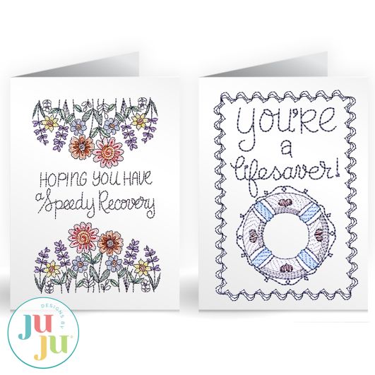 All Occasions Greeting Cards Embroidery Set 6 | Machine Embroidery Designs by JuJu