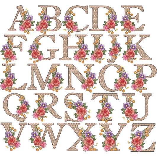 Nadia Monogram Embroidery Font | Machine Embroidery Designs by JuJu