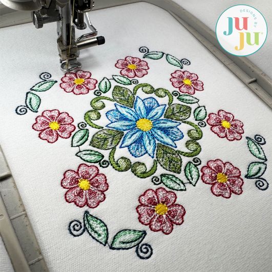 Floral Mandala 1 Embroidery Design | Machine Embroidery Designs by JuJu