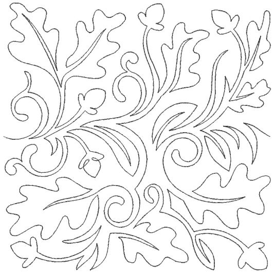 Fall Leaves and Acorns End-to-End Quilting Design | Machine Embroidery Designs by JuJu