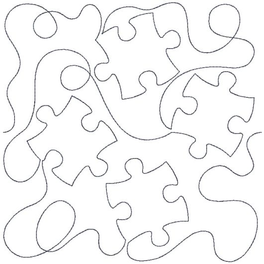 Puzzle Piece End-to-End Quilting | Machine Embroidery Designs by JuJu