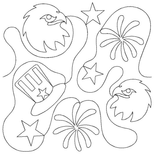 Patriotic 2 End-to-End Quilting | Machine Embroidery Designs by JuJu