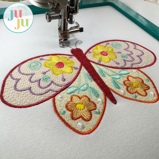 Whimsical Butterfly 3 Embroidery Design | Machine Embroidery Designs by JuJu