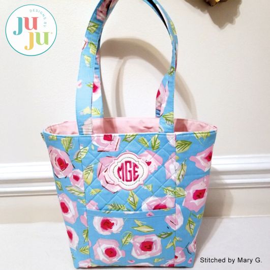 Monogram Tote by Oma's Place | Machine Embroidery Designs by JuJu