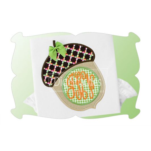 Acorn Monogram Applique | Machine Embroidery Designs by JuJu
