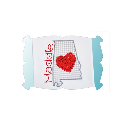 Alabama Love Applique | Machine Embroidery Designs by JuJu