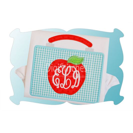 Apple Lunch Box Applique | Machine Embroidery Designs by JuJu