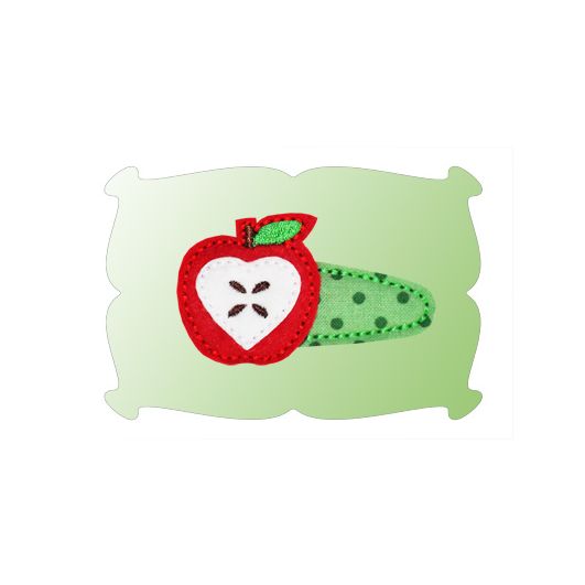 Apple Heart Snap Clip Mini In The Hoop | Machine Embroidery Designs by JuJu