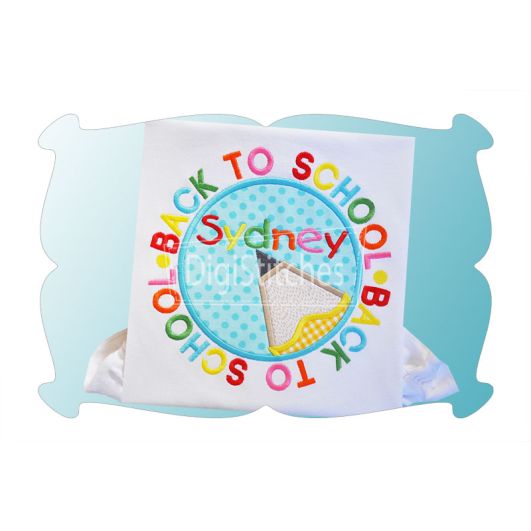 Back To School Patch Applique | Machine Embroidery Designs by JuJu