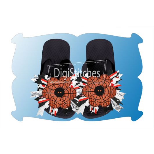 Basketball Flowers In The Hoop | Machine Embroidery Designs by JuJu