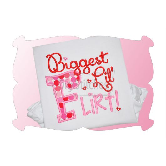 Biggest Lil Flirt Applique | Machine Embroidery Designs by JuJu