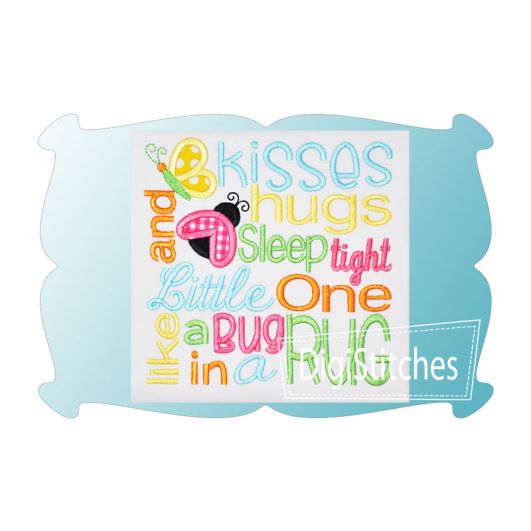 Butterfly Kisses and Ladybug Hugs Applique | Machine Embroidery Designs by JuJu 