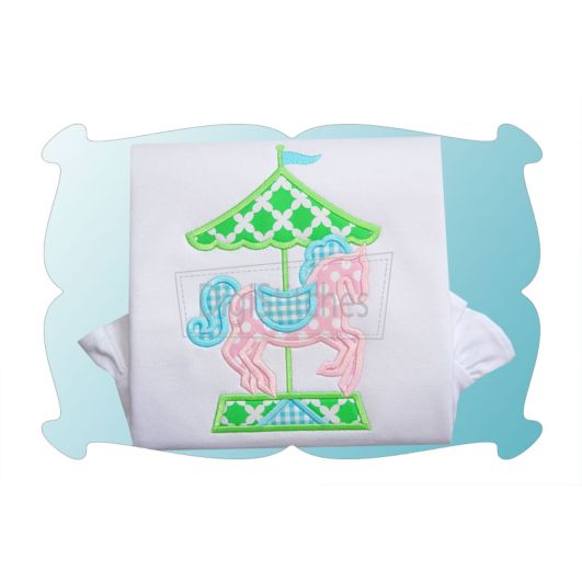 Carousel Horse Applique | Machine Embroidery Designs by JuJu