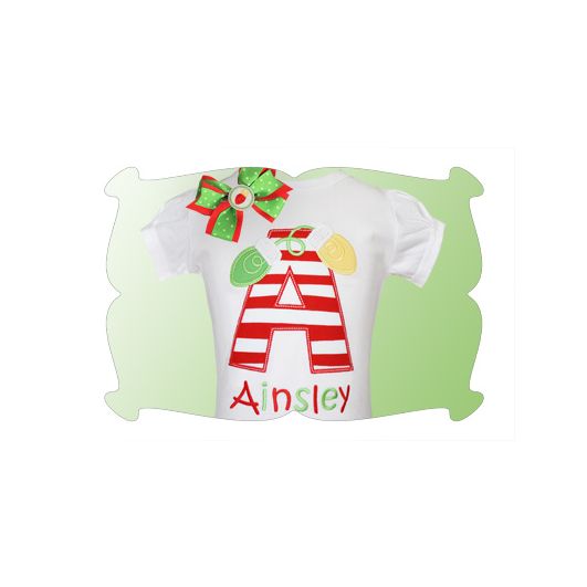 Christmas Lights Applique Alphabet | Machine Embroidery Designs by JuJu
