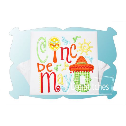 Cinco de Mayo 2 Applique | Machine Embroidery Designs by JuJu