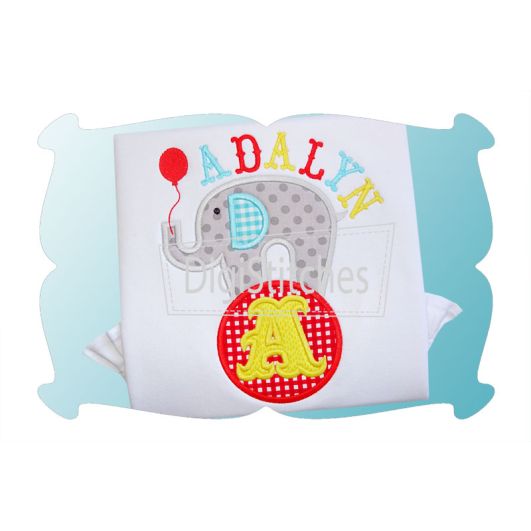 Circus Elephant Applique Alphabet | Machine Embroidery Designs by JuJu
