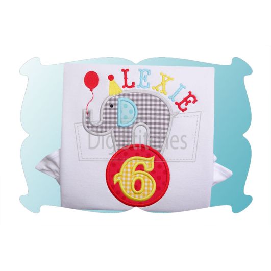 Circus Elephant Birthday Numbers Applique | Machine Embroidery Designs by JuJu