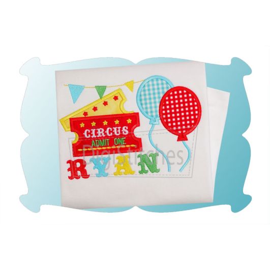 Circus Tickets Applique | Machine Embroidery Designs by JuJu
