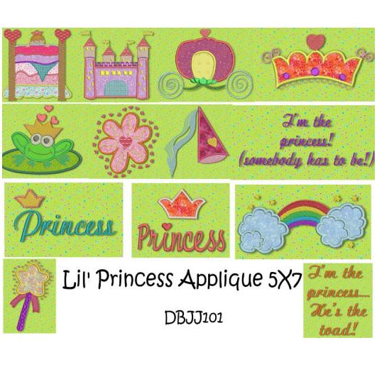 Lil Princess Applique Machine Embroidery Designs by JuJu