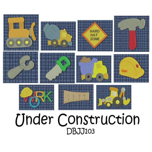 "Under Construction" | Machine Embroidery Designs by JuJu
