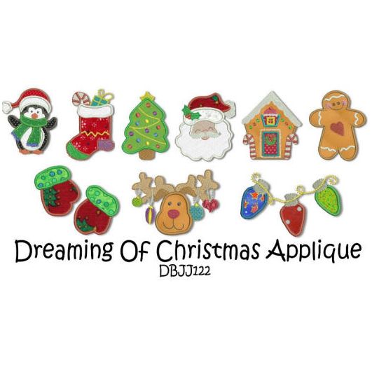 Dreaming of Christmas Applique Machine Embroidery Designs by JuJu 

