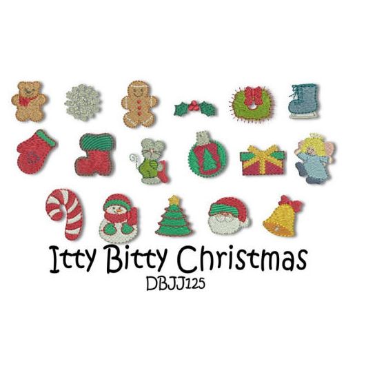 Itty Bitty Christmas Machine Embroidery Designs by JuJu