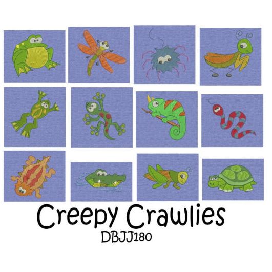 Creepy Crawlies Machine Embroidery Designs by JuJu