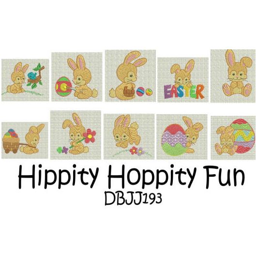 Hippity Hoppity Fun Machine Embroidery Designs by JuJu