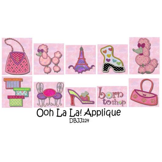 Oooh La La! Applique Machine Embroidery Designs by JuJu 