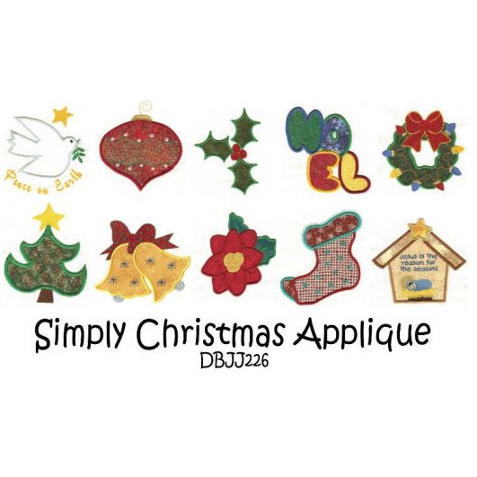 Simply Christmas Applique Machine Embroidery Designs by JuJu 