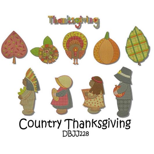 Country Thanksgiving Machine Embroidery Designs by JuJu