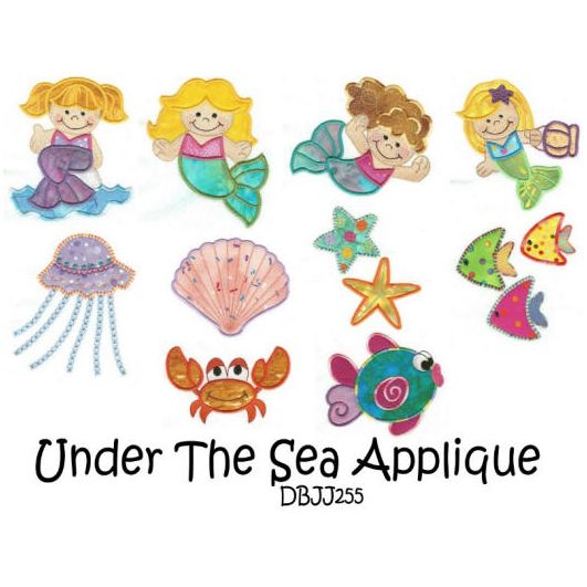 Under the Sea Applique Machine Embroidery Designs by JuJu 