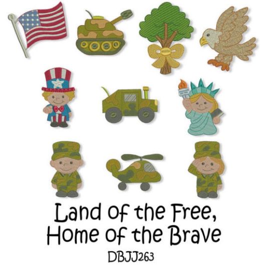 Land of the Free, Home of the Brave Machine Embroidery Designs by JuJu