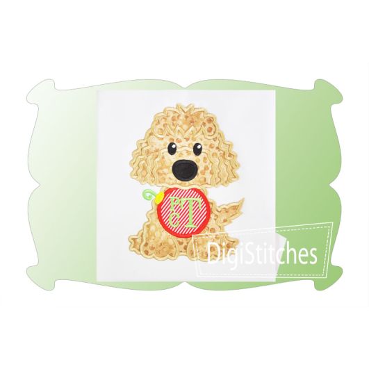 Dog With Christmas Ornament Boy Applique | Machine Embroidery Designs by JuJu