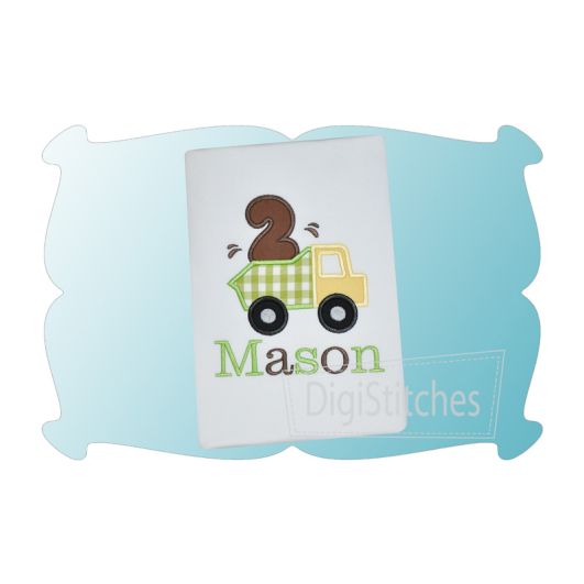 Dump Truck Birthday Numbers Applique | Machine Embroidery Designs by JuJu