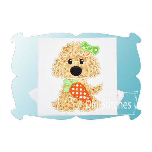 Easter Dog Girl Applique | Machine Embroidery Designs by JuJu