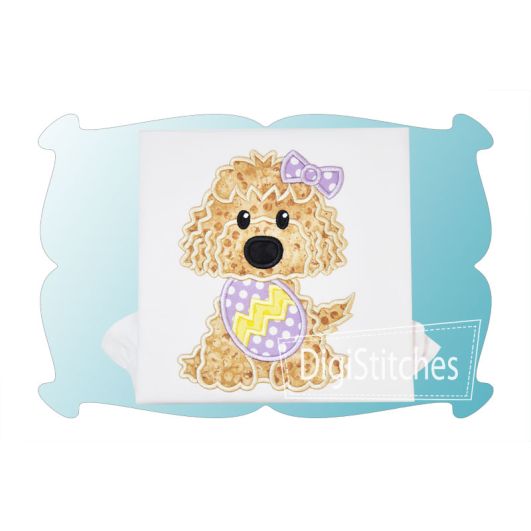 Easter Dog Girl 2 Applique | Machine Embroidery Designs by JuJu