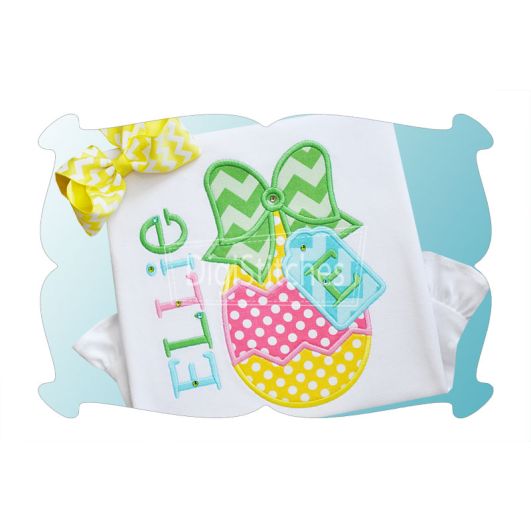 Easter Egg With Gift Tag Applique | Machine Embroidery Designs by JuJu