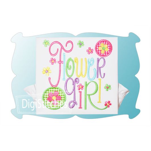 Flower Girl Applique | Machine Embroidery Designs by JuJu