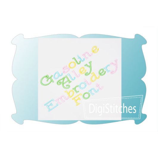 Gasoline Alley Embroidery Font | Machine Embroidery Designs by JuJu